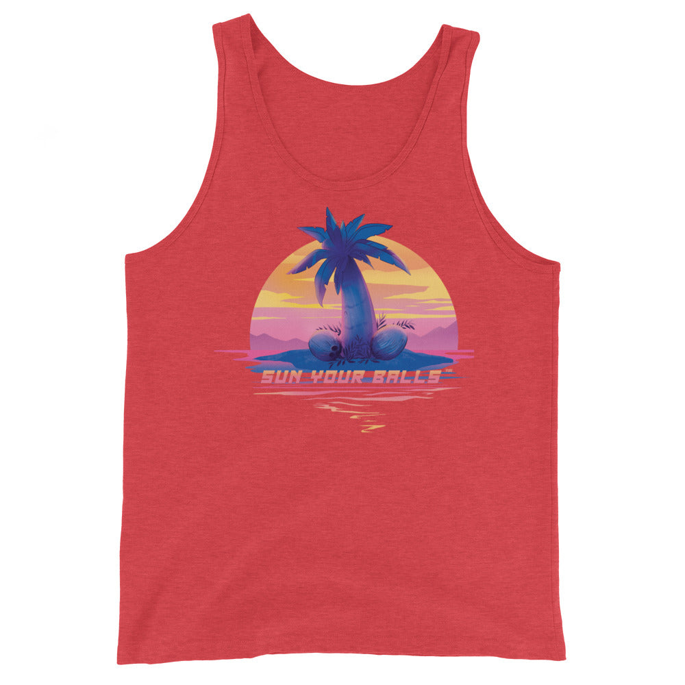 Classic Sun Your Balls Palm Tree Tank Top (With Text) - Unisex | SYBsun.com
